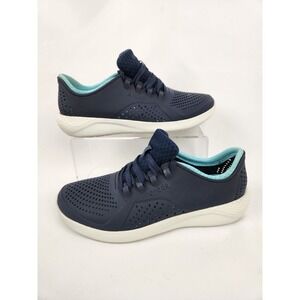 Crocs Shoes Womens SZ 9 Literide Pacer Sneaker‎ Navy Rubber Water Pool Quick Dry